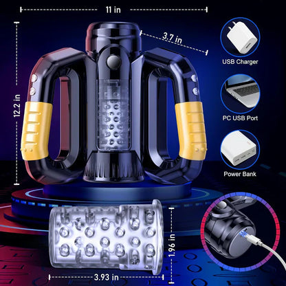 Automatic Male Masturbators Stroker Sex Machine with 10 Thrusting & Rotating Modes