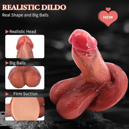 6 inch Handmade Realistic  Thick Dildo with Big Balls