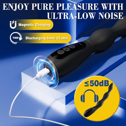 Estim Anal Vibrator Butt Plug Prostate Massager with 5 Electric Shock & 10 Vibrating & 3 Heating