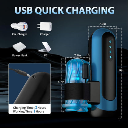 Hands Free Automatic Male Masturbator Stroker with 10 Vibrating & 6 Thrusting Modes