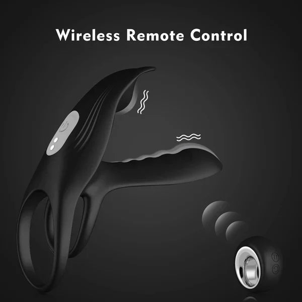 3 in 1 Multi Functional Anal Vibrator Prostate Massager Penis Ring with 10 Vibration Modes