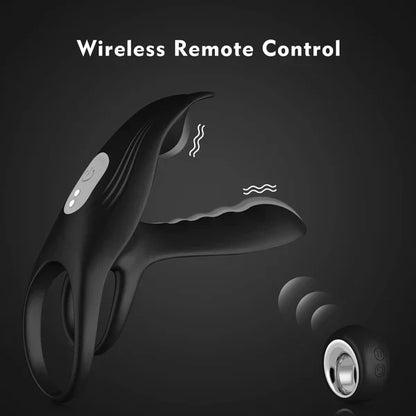 3 in 1 Multi Functional Anal Vibrator Prostate Massager Penis Ring with 10 Vibration Modes
