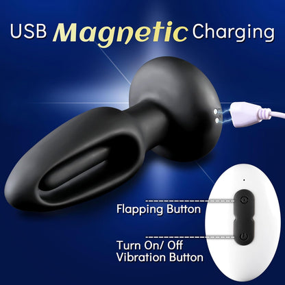 Prostate Massager Anal Vibrator Butt Plug with 10 Flapping & Vibration Modes