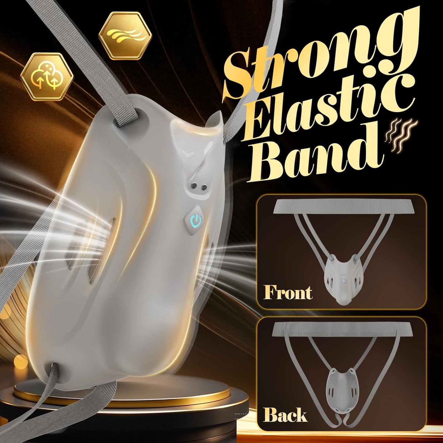Portable Penis Cage Chastity Belt BDSM Protection Testicle Trainer with 9 Modes & APP Control