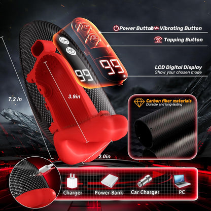 Electric Masturbator Penis Trainer Glans Vibrator with 9*9 Tapping & Licking Modes