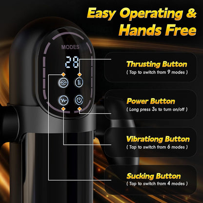 Automatic Masturbator Blowjob Sex Machine with 4 Sucking 6 Vibrating & 9 Thrusting Modes