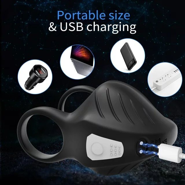 Testicle Massager Penis Trainer Vibrator Stimulator, Masturbator with 9 Vibration Modes