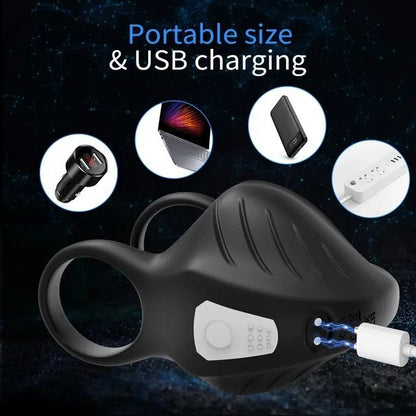 Testicle Massager Penis Trainer Vibrator Stimulator, Masturbator with 9 Vibration Modes