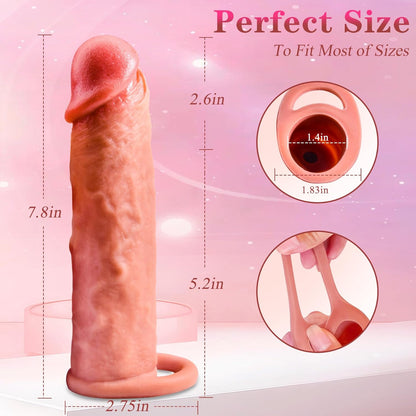 2.6 inch Realistic Penis Sleeve Cock Sleeve Extender