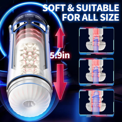 3 in 1 Automatic Male Masturbators with 4 Thrusting Modes