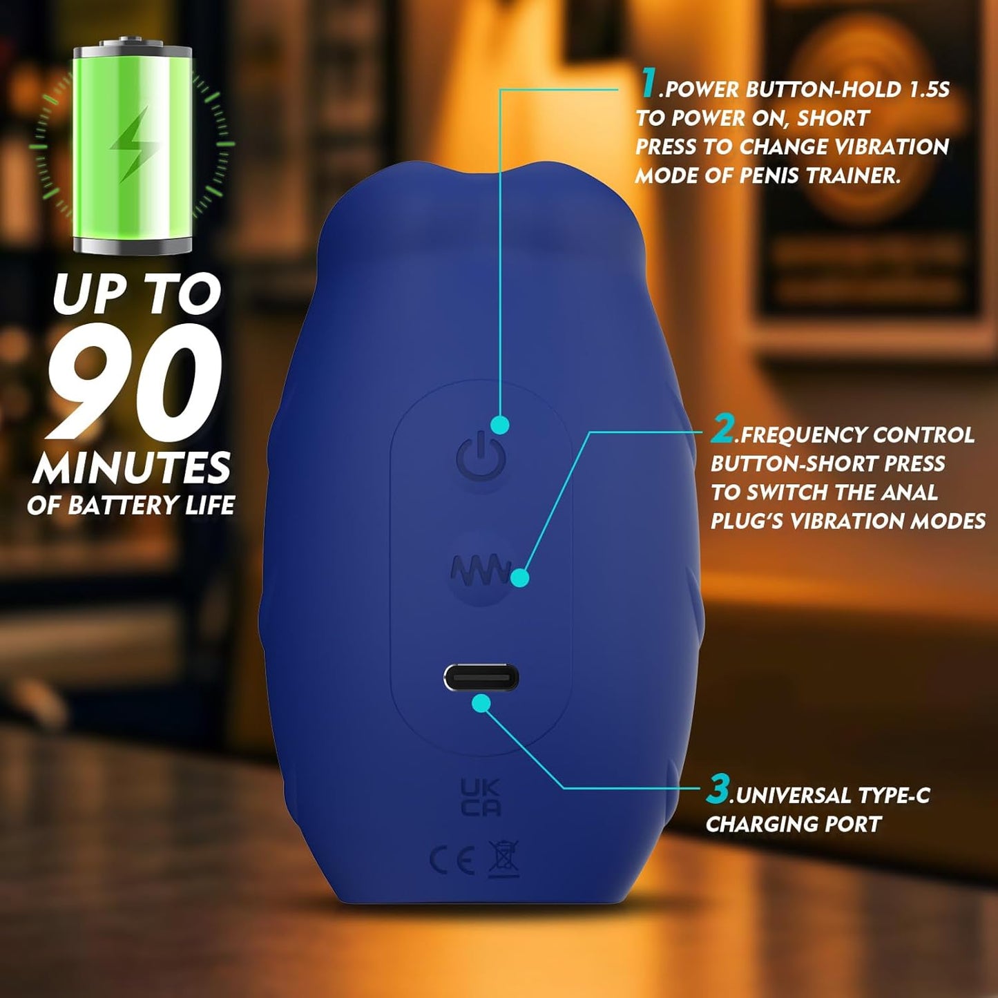 Detachable Penis Trainer Vibrator Butt Plug Masturbator with 10 Vibration Modes