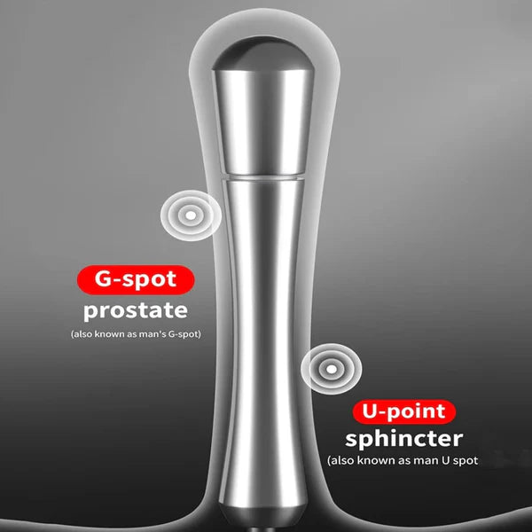 Metal Electric Shock Butt Plug Anal Toy with 9 Modes and 15 Levels of Intensity