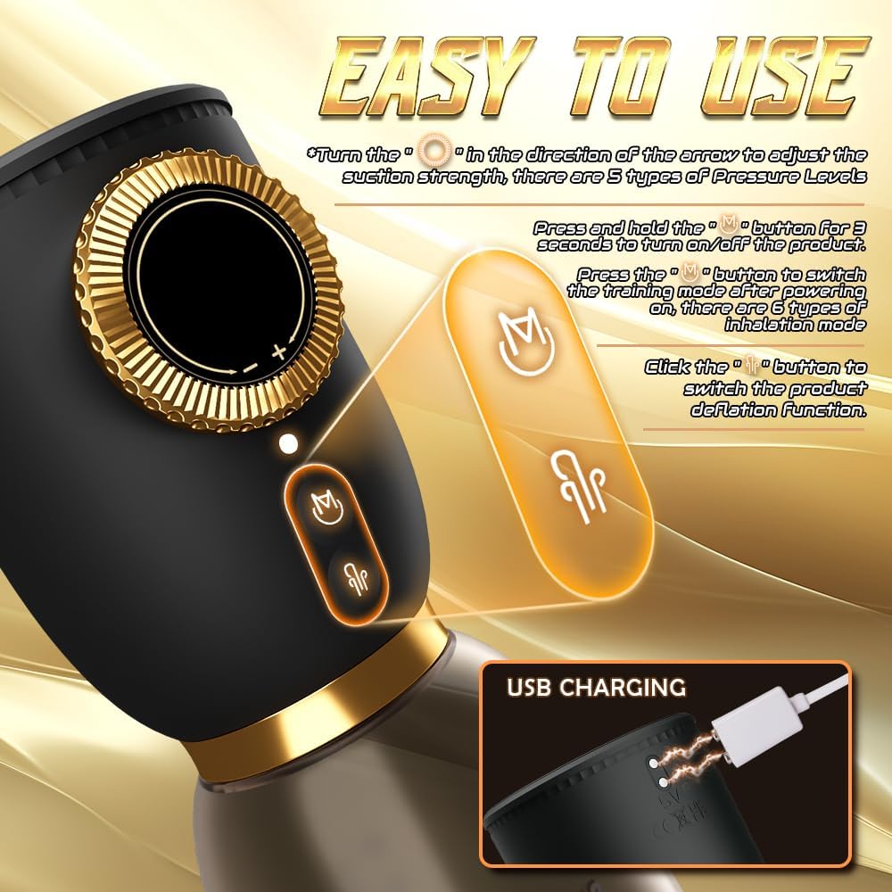 Electric Penis Pump Extender Masturbator with 6 Training Modes & 5 Suction Intensities