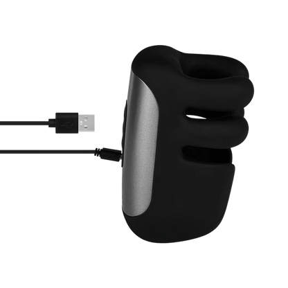 Electric Penis Trainer Glans Vibrator with 10 Finger Massage & Tapping & Vibrating