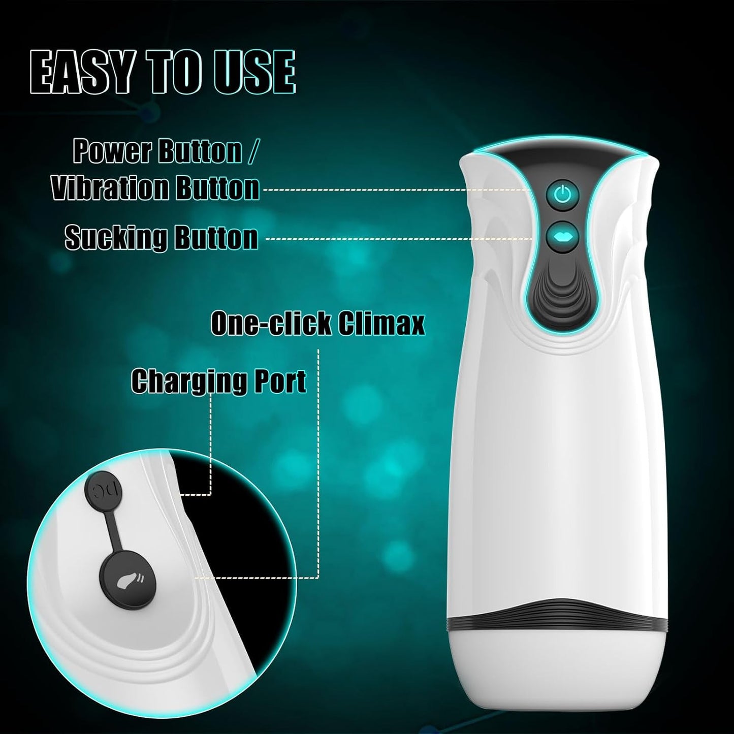 3 in 1 Automatic Sucking Male Masturbator Stroker with 10 Vibration & 4 Suction