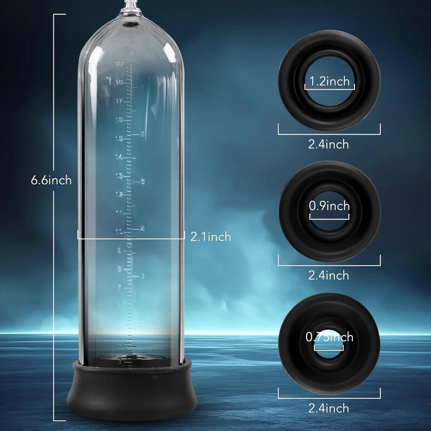 Manual Penis Vacuum Pump Enlarger Masturbator with Magnifying Mirror & Pistol Grip