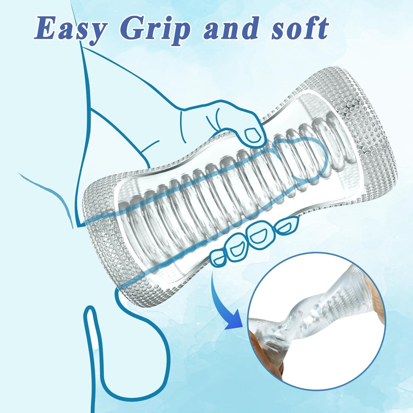 5.7” Portable Clear Stroker Deep Throat Blowjob Pocket Pussy Masturbator