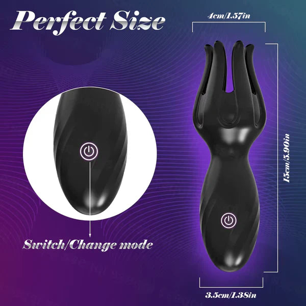 Octopus Tentacle Penis Trainer Vibrator Glans Stimulator with 10 Vibration & Tongue Modes