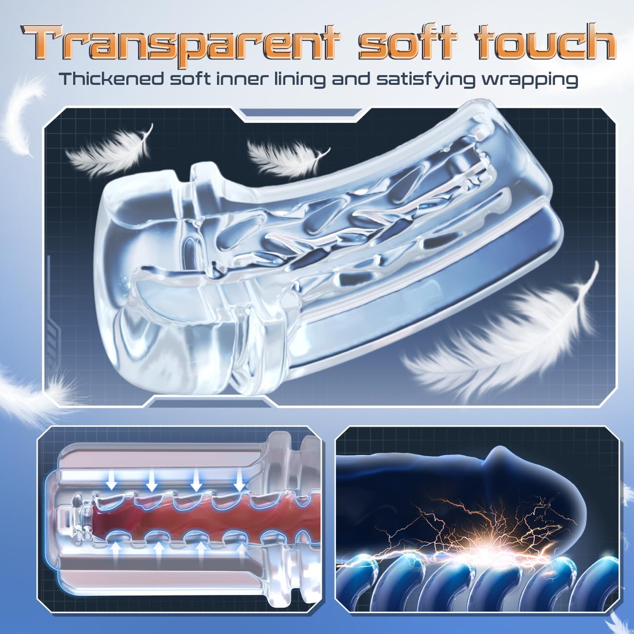 Automatic Masturbator Pocket Pussy Stroker with 10 Vibrating & 7 Sucking & Sexy Moaning