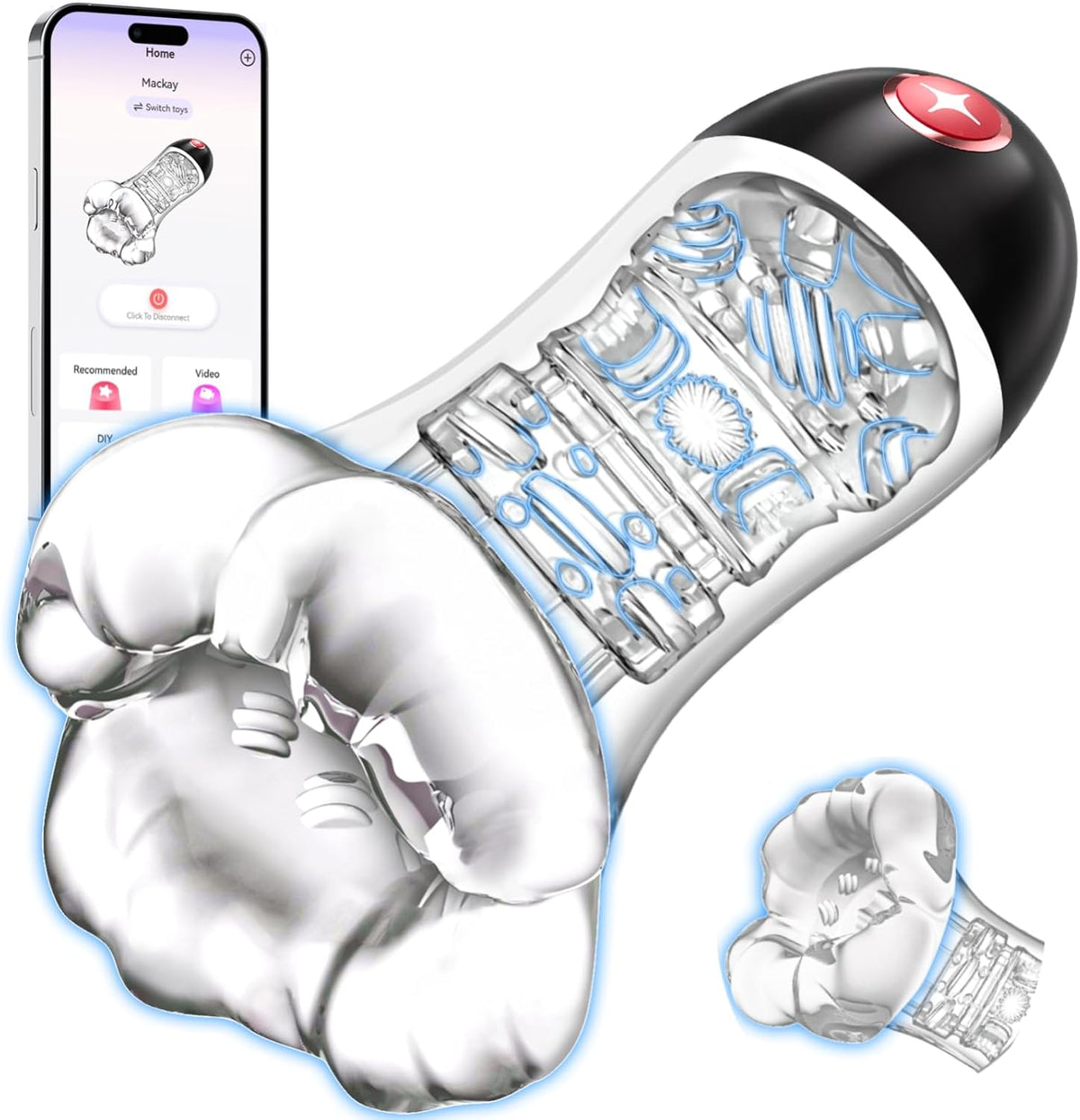 360° Squeezable Penis Trainer Vibrator Stroker with 9 Training Modes & AI Sync APP