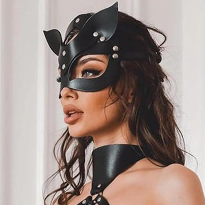 Fox Mask Fashion Leather Cat Mask Cosplay Game Bondage