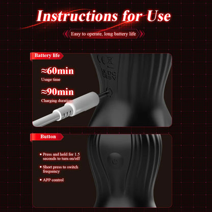 Glans Trainer Penis Massager Urethral Plug Stimulator with 10 Vibration Modes