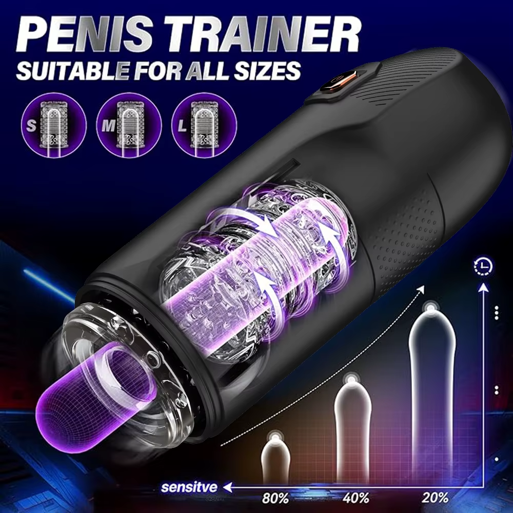 Automatic Masturbator Pocket Pussy Sex Machine with 9 Thrusting & 9 Rotating Modes