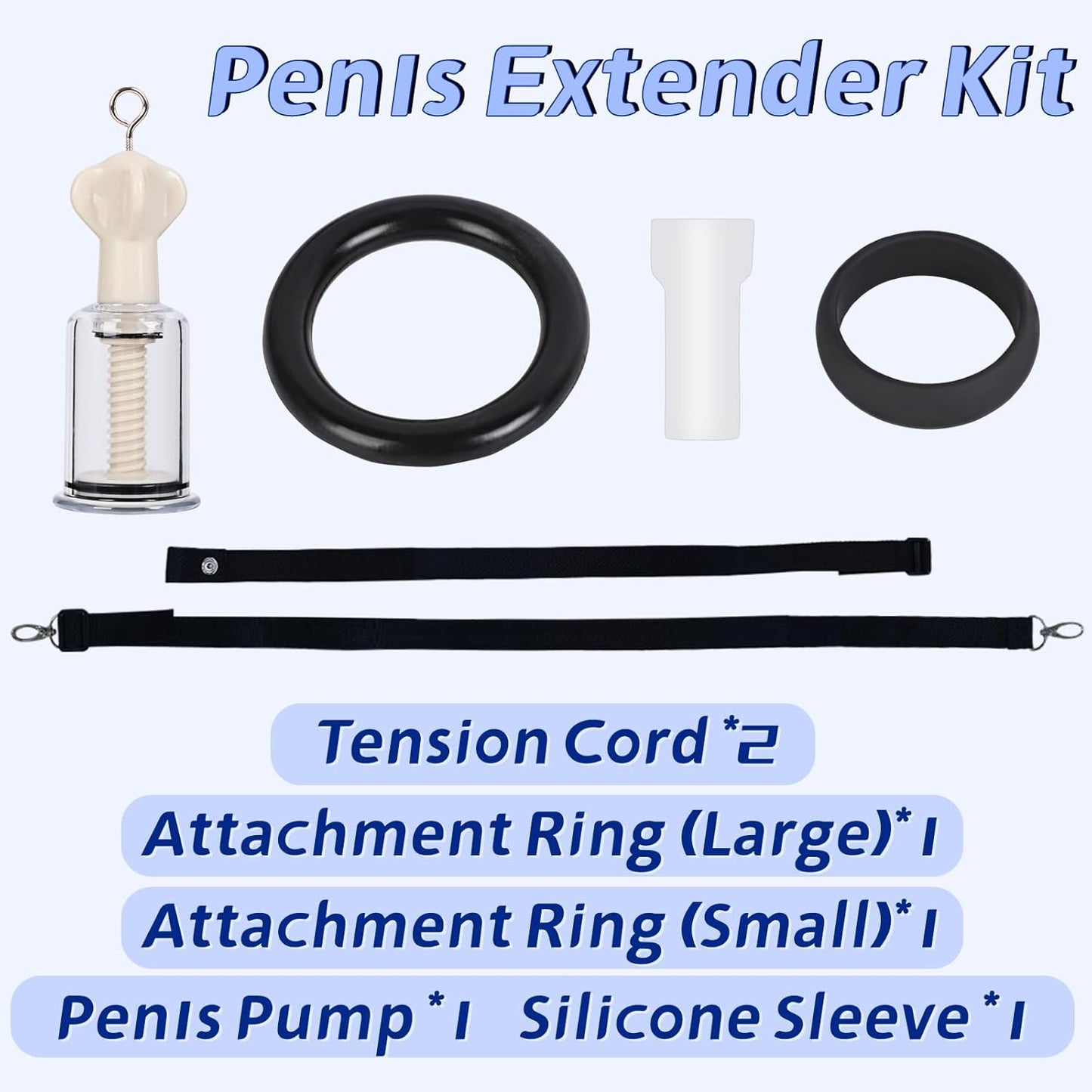 Penis Pump Extender Glans Trainer Stretcher Kit