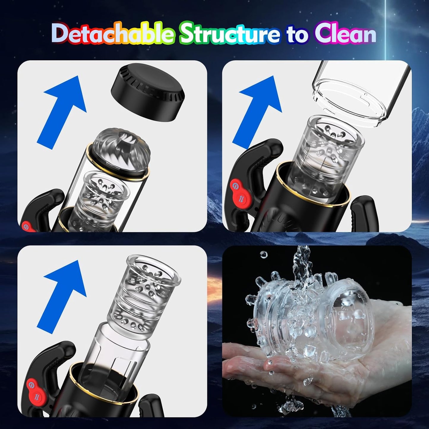 Automatic Sucking Male Masturbator Cup with 9 Thrusting Rotating Modes