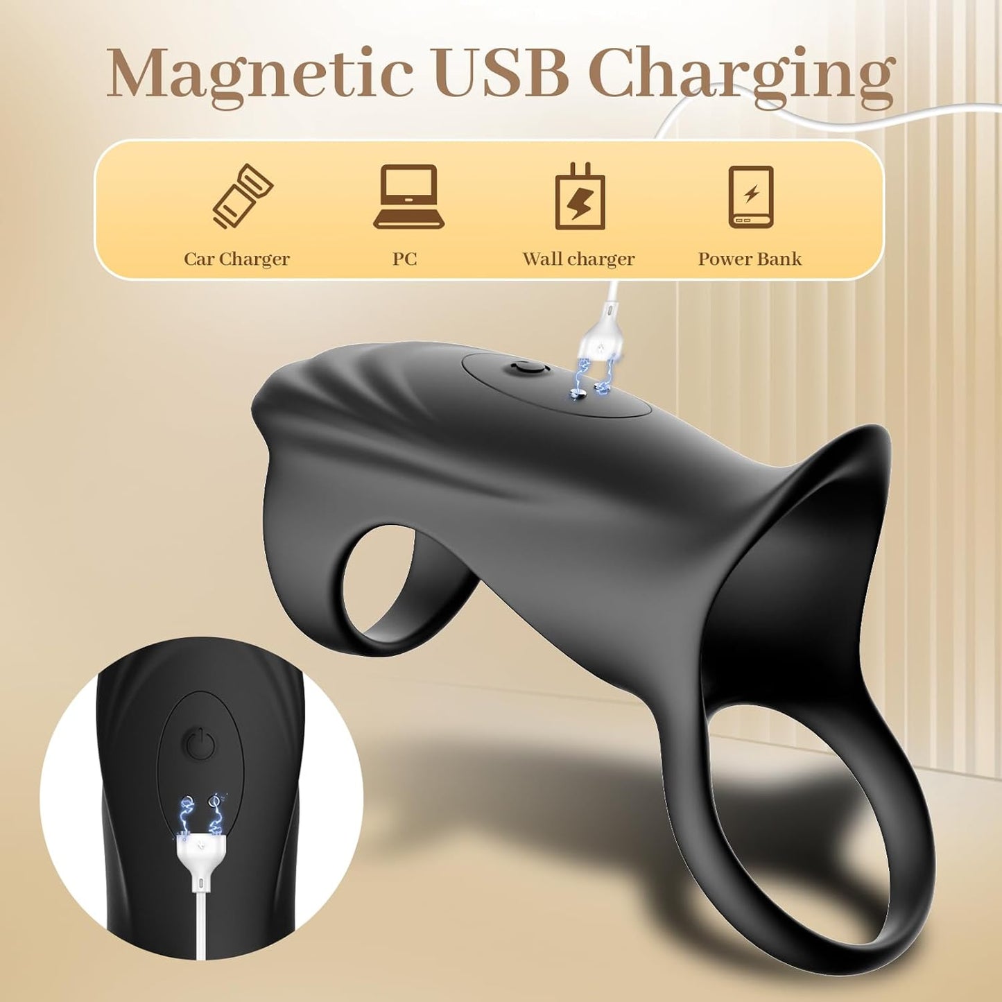Electric Cock Ring Penis Trainer Vibrator Masturbator with 9 Vibration Modes