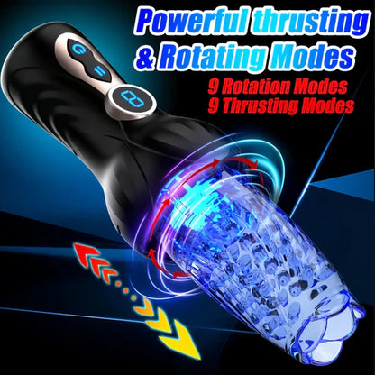 Automatic Masturbator Penis Vibrator Stroker with 9 Thrusting & 9 Rotating Modes