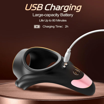 APP Control Cock Ring Penis Trainer Vibrator Stimulator with 9 Vibrations