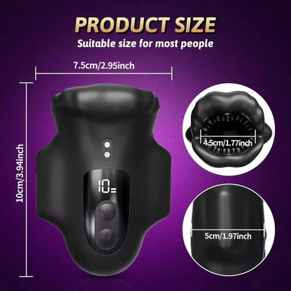360° Wrapping Penis Vibrator Glans Trainer Stroker Masturbator with 10 Vibration Modes