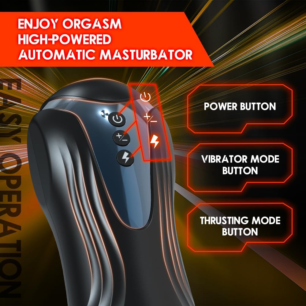 Deep Throat Automatic Masturbator Cup Stroker with 3 Thrusting & 10 Vibration