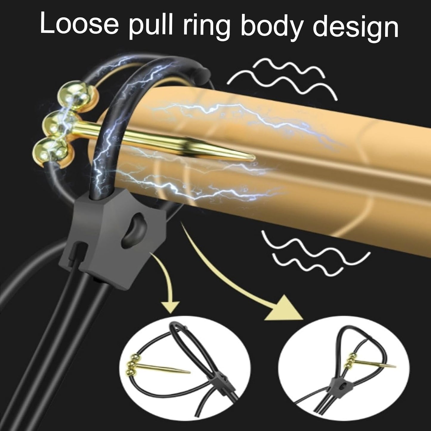 Electric Shock Cock Ring Plug Kit SM Male Chastity Cage Expander