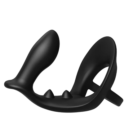 2 IN 1 Penis Trainer Vibrator Prostate Massager Cock Ring with 10 Vibration Modes