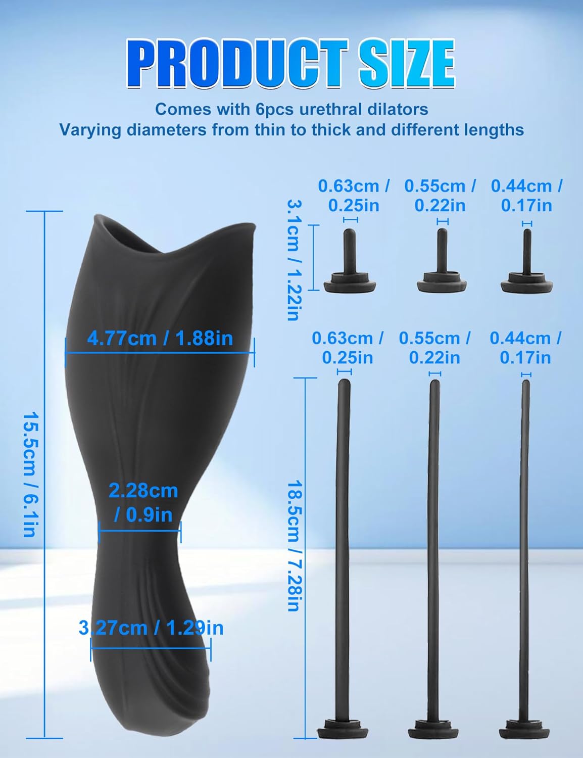 Electric Glans Stimulator Dilator Urethra Penis Trainer with 10 Vibrations