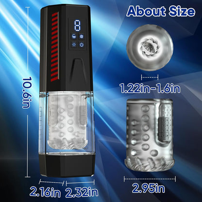 LCD Display Automatic Masturbator Stroker with 7 Vibrating & 7 Thrusting Modes