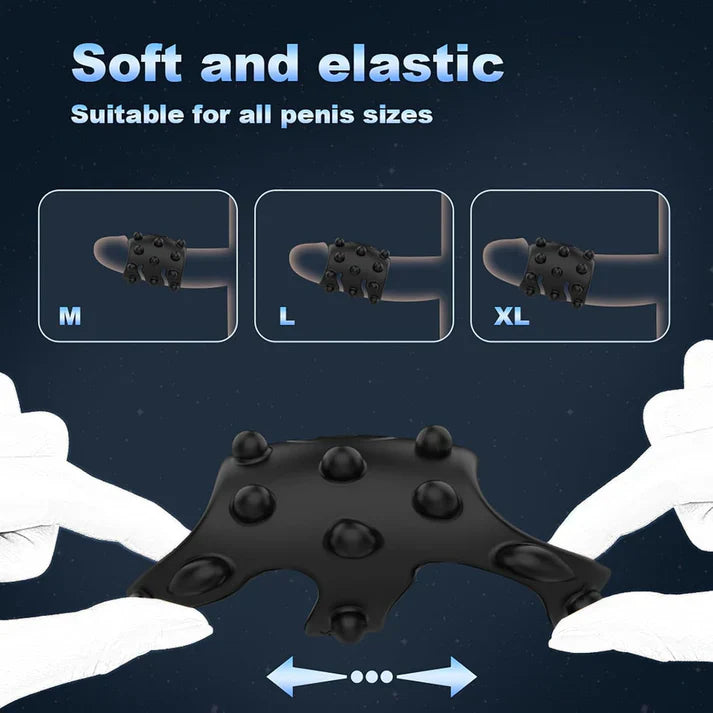 360° Soft Beads Cock Ring Penis Trainer Vibrator with 10 Vibration Modes