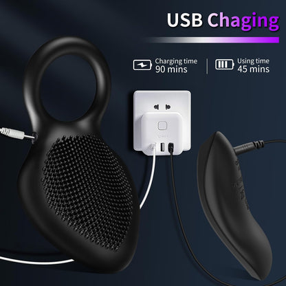 Smart Cock Ring Penis Trainer Stimulator with 10 Intense Vibration Modes