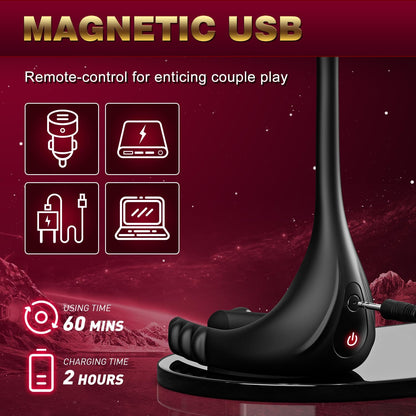 4 in 1 Prostate Massager Penis Ring Butt Plug with 10  Powerful Vibration Modes