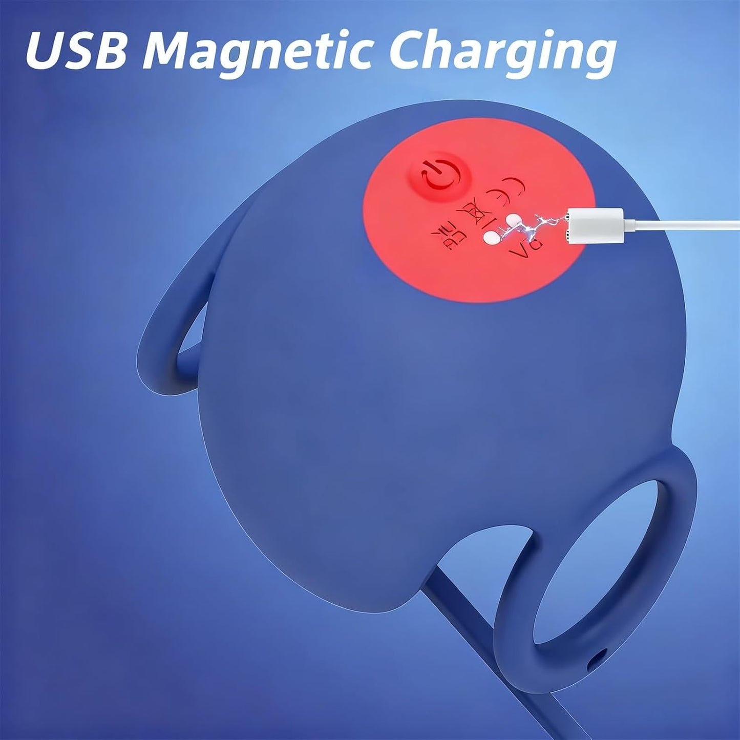 Testicle Massager Cock Ring Penis Trainer Vibrator Stimulator with 10 Vibrations Modes