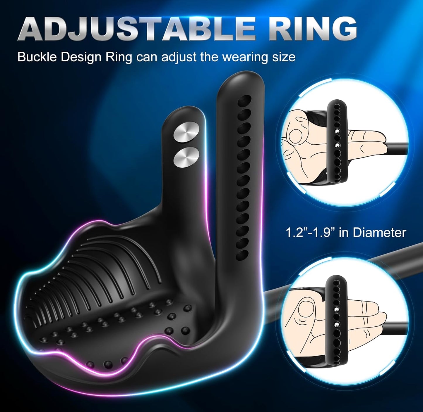 3 IN 1 Penis Ring Ball Stimulator Prostate Massager with 10 Intense Vibration Modes