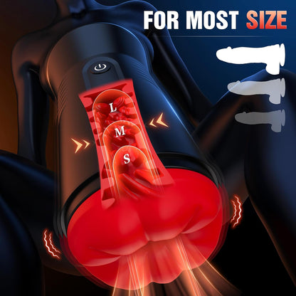 360° Wrapped Penis Trainer Stroker Blowjob Masturbator with 9 Suction & Vibration Modes
