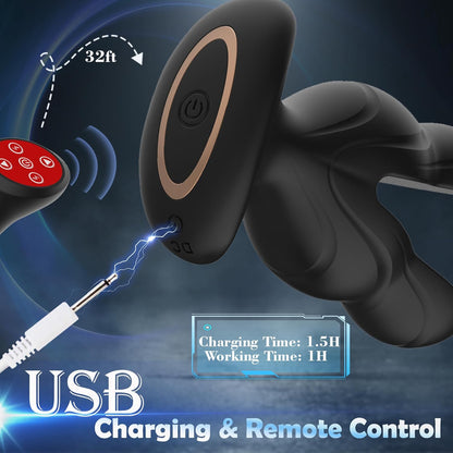 E-stim Anal Plug Prostate Vibrator with 8 Electric Shock & Vibrations