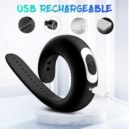 10 Vibration Modes Adjustable Buckle Penis Ring Cockring