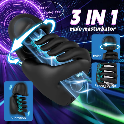 Glans Trainer Penis Vibrator Stimulator Masturbator with 10 Vibration Modes & Twist & Rub