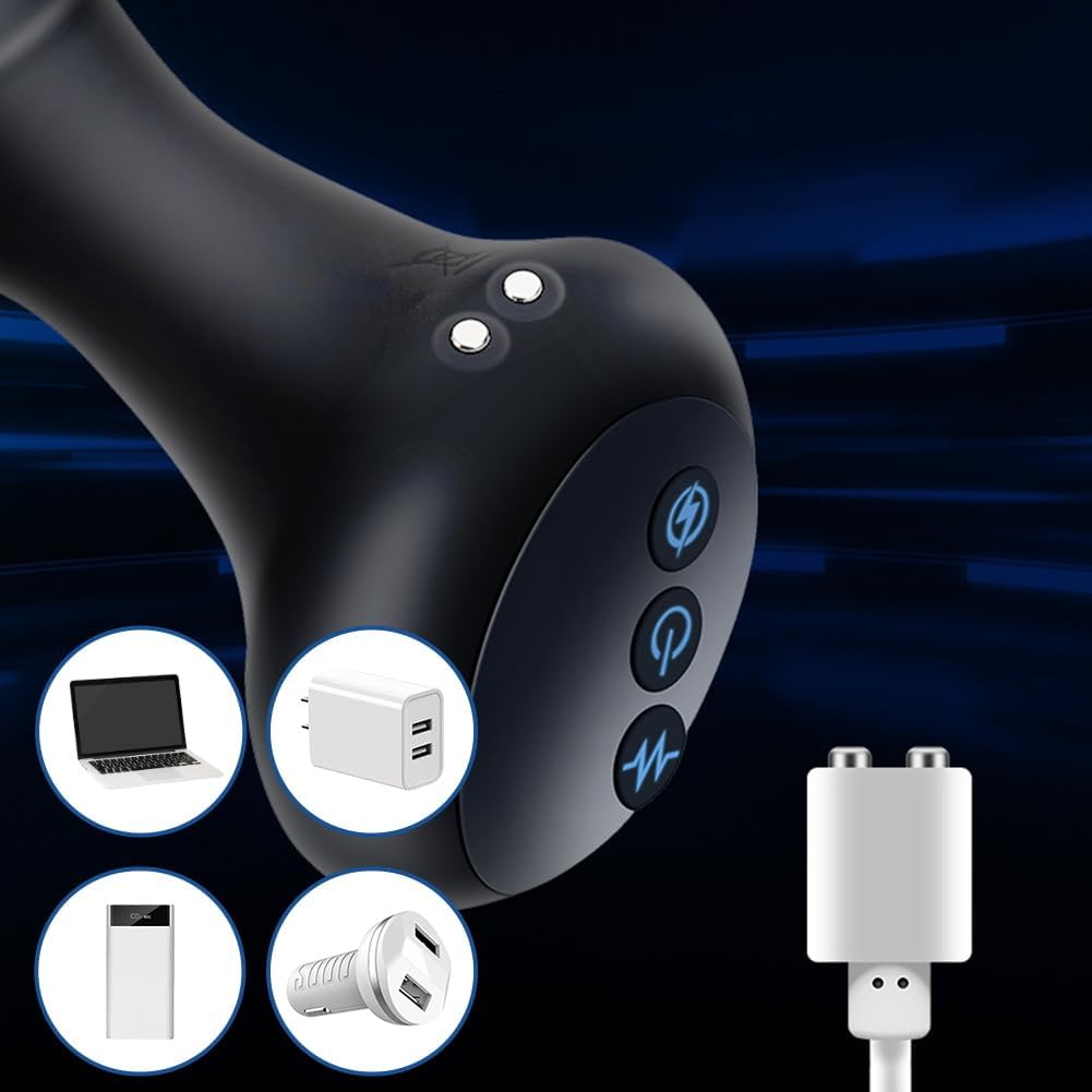 E-stim Anal Vibrator Prostate Massager with 5 Electric Shock Intensities 10 Vibration Modes