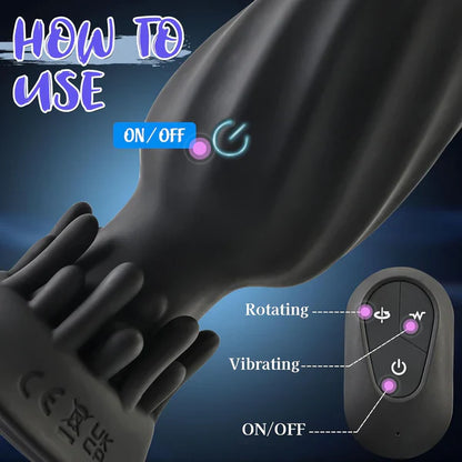 360° Tornado Rotation Anal Plug Prostate Massager with 10 Rotation & Vibration Modes