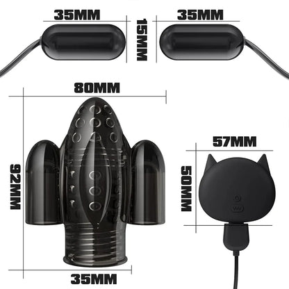 Glans Vibrator Penis Trainer Delay Lasting Massager with 2 Motors & 10 Vibrations